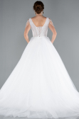 White Stones On Top Glitter Princess Wedding Dress ABG090