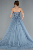 Grey Strapless Dantelle Haute Couture Dress ABU4431