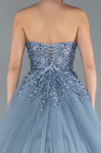 Grey Strapless Dantelle Haute Couture Dress ABU4431