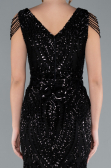 Black Long Scaly Mermaid Evening Dress ABU3842