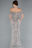 Beige Off The Shoulder Long Sequin Mermaid Prom Dress ABU4778