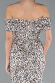 Gorgeous Beige Halter Neck Mermaid Beaded Sequin Tulle Long Prom Dress Evening Dress cc5567 main image 1