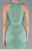 Mint Halter Neck Slit Long Glitter Mermaid Evening Gown ABU4766
