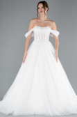 Long White Wedding Dress ABG088
