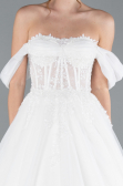 Long White Wedding Dress ABG088