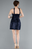Navy Blue Halter Neck Mini Sequin Party Dress ABK2201