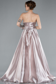 Light Lavender Strapless High Slit Long Satin Graduation Prom Dress ABU4774
