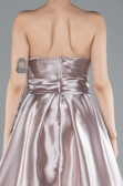 Light Lavender Strapless High Slit Long Satin Graduation Prom Dress ABU4774