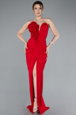 Red Rose Strapless Slit Long Mermaid Evening Gown ABU4800