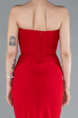 Red Rose Strapless Slit Long Mermaid Evening Gown ABU4800