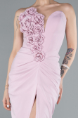Powder Color Rose Strapless Slit Long Mermaid Evening Gown ABU4800
