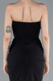 Black Rose Strapless Slit Long Mermaid Evening Gown ABU4800