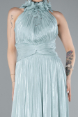 Mint Halter Neck Long Chiffon Evening Dress ABU4811