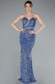 Indigo Strapless Long Scaly Mermaid Prom Dress ABU4816