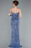 Indigo Strapless Long Scaly Mermaid Prom Dress ABU4816
