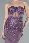 Lavender Strapless Three Dimensional Floral Long Mermaid Evening Gown ABU4819