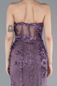 Lavender Strapless Three Dimensional Floral Long Mermaid Evening Gown ABU4819