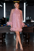 Short Powder Color Scaly Cocktail Dress ABK2202