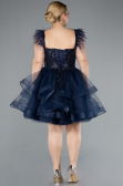 Navy Blue Short Plus Size Engagement Dress ABK2087