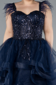 Navy Blue Short Plus Size Engagement Dress ABK2087