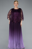 Purple Long Chiffon Plus Size Evening Gown ABU4633