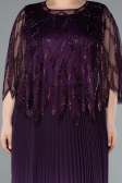 Purple Long Chiffon Plus Size Evening Gown ABU4633