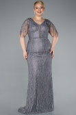 Grey Short Sleeve Stony Long Plus Size Special Design Evening Dress ABU4146