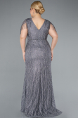 Grey Short Sleeve Stony Long Plus Size Special Design Evening Dress ABU4146