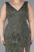 Olive Drab Long Plus Size Evening Gown ABU4717
