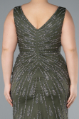 Olive Drab Long Plus Size Evening Gown ABU4717