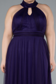 Long Dark Purple Plus Size Evening Dress ABU3253