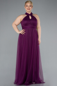 Long Plum Plus Size Evening Dress ABU3253