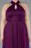 Long Plum Plus Size Evening Dress ABU3253