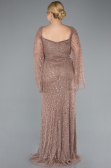 Copper Long Beaded Plus Size Engagement Dress ABU4640