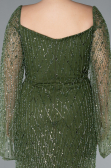 Olive Drab Long Beaded Plus Size Engagement Dress ABU4640