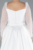 White Long Satin Formal Plus Size Dress ABU4670