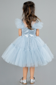 Short Grey-Indigo Girl Dress ABK2067