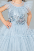 Short Grey-Indigo Girl Dress ABK2067