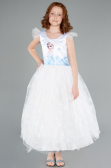 White Long Girl Dress ABU4238