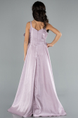 Long Lavender Satin Girl Dress ABU4831