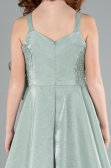 Long Mint Satin Girl Dress ABU4831