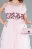 Long Powder Color Girl Dress ABU4830