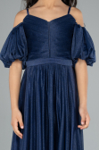 Long Navy Blue Girl Dress ABU4828
