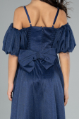 Long Navy Blue Girl Dress ABU4828
