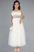 Long White Girl Dress ABU4830