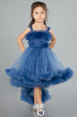 Front Short Back Long Indigo Girl Dress ABO112