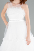 Long White Girl Dress ABU4221