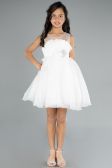 Short White Girl Dress ABK2158