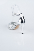 Silver Plaster Fabric Evening Shoe AB1132