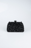 Black Plaster Fabric Night Bag SH849